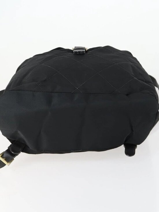 PRADA Backpack Nylon Black Gold Auth ka1154 main image 7